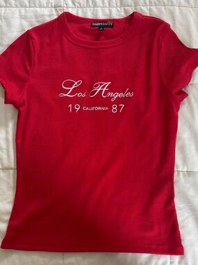 Harper Red Ribbed 'Los Angeles 1987' Tee